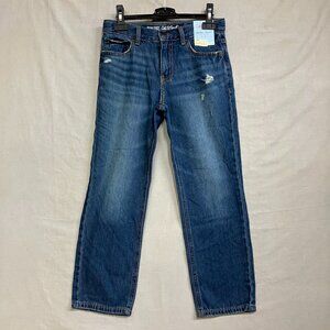 Cat & Jack Boy's 10 Medium Wash Relaxed Straight Adjustable Waist Distress Jeans